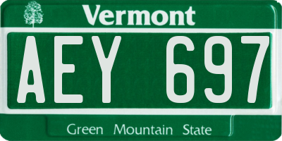 VT license plate AEY697