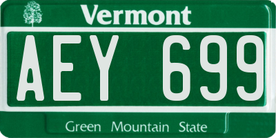VT license plate AEY699