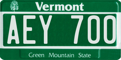 VT license plate AEY700
