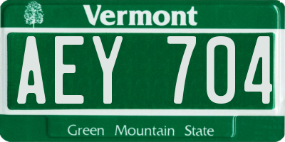 VT license plate AEY704