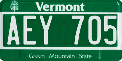 VT license plate AEY705