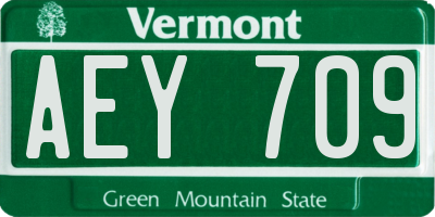 VT license plate AEY709