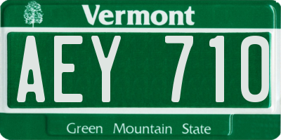VT license plate AEY710