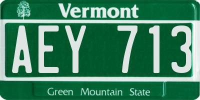 VT license plate AEY713