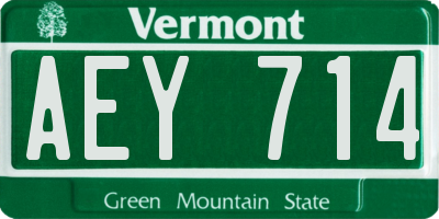 VT license plate AEY714