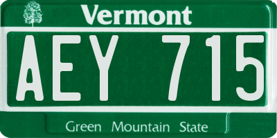 VT license plate AEY715