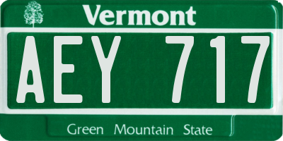 VT license plate AEY717