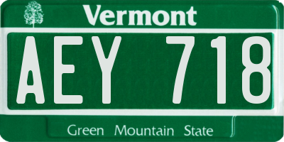 VT license plate AEY718