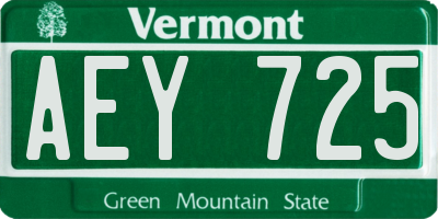 VT license plate AEY725