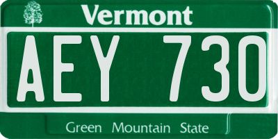 VT license plate AEY730
