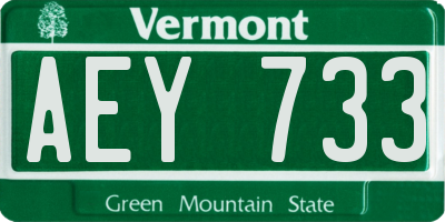 VT license plate AEY733