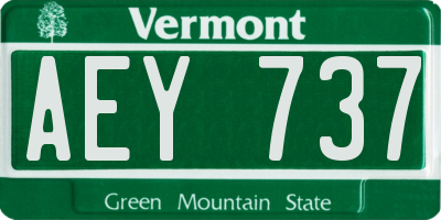 VT license plate AEY737