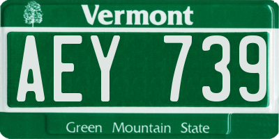 VT license plate AEY739