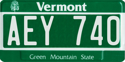 VT license plate AEY740