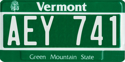 VT license plate AEY741