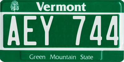 VT license plate AEY744