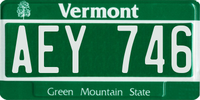 VT license plate AEY746