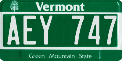 VT license plate AEY747