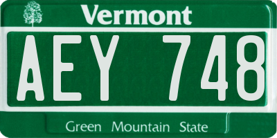 VT license plate AEY748