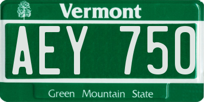 VT license plate AEY750