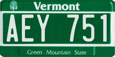 VT license plate AEY751
