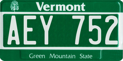VT license plate AEY752