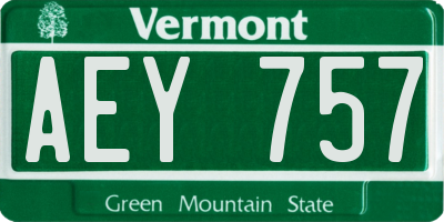 VT license plate AEY757