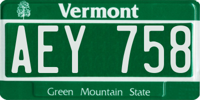 VT license plate AEY758