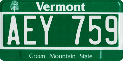 VT license plate AEY759