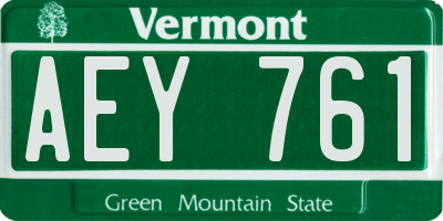 VT license plate AEY761