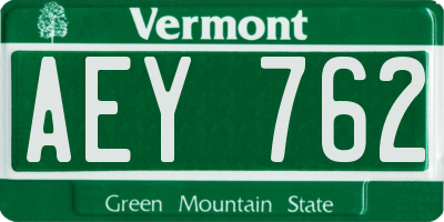 VT license plate AEY762