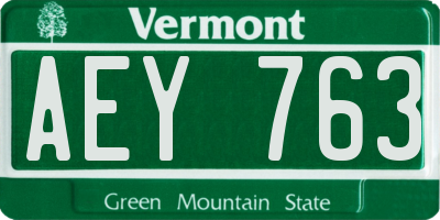 VT license plate AEY763