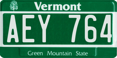 VT license plate AEY764