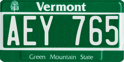 VT license plate AEY765