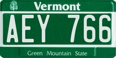 VT license plate AEY766