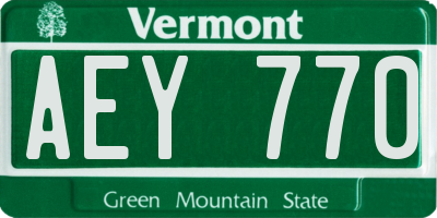 VT license plate AEY770