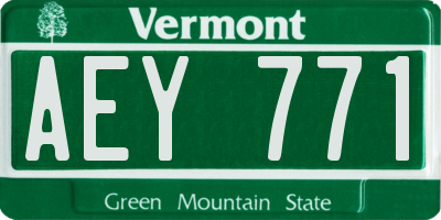 VT license plate AEY771