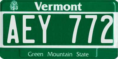 VT license plate AEY772