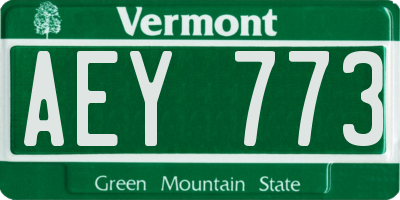 VT license plate AEY773