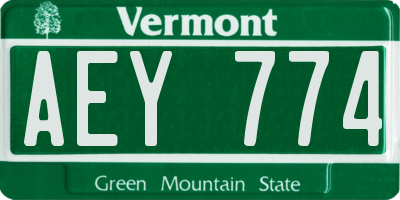 VT license plate AEY774