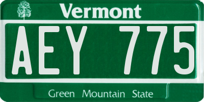 VT license plate AEY775
