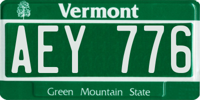 VT license plate AEY776