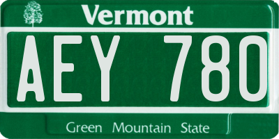 VT license plate AEY780
