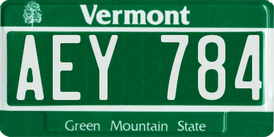 VT license plate AEY784