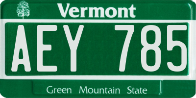VT license plate AEY785