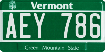 VT license plate AEY786