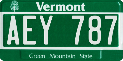 VT license plate AEY787