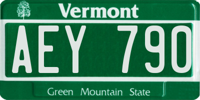 VT license plate AEY790