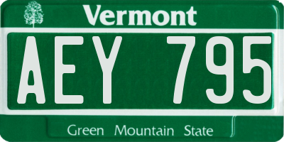 VT license plate AEY795