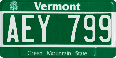 VT license plate AEY799